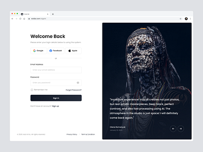 Sign In & Sign Up • Void AI ai animation design digital figma log in login logo minimal modern photo sign in sign up signin studio ui ux void web white