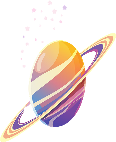 The magical Saturn rings and stars in space 3d animation branding graphic design logo motion graphics ui