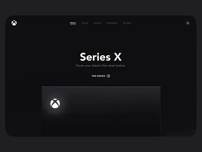 Xbox Series X Landing Page bold typography console ux futuristic ui gaming ui immersive design interactive ui landing page minimal design modern aesthetic next gen ux premium look product page smooth navigation ui design ux ux design ux ui web interface xbox ui