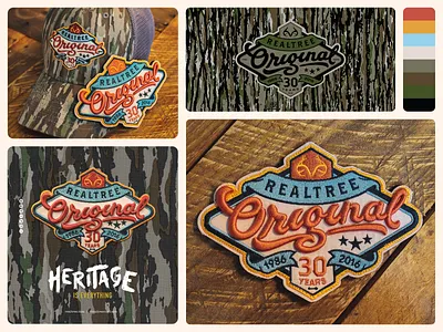 Realtree® 30 Years. 30 yeaers badge brand branding camop design embroidery heyo! lettering logo patch patch design realtree