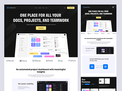 Insight Central - Transforming Teamwork and Project Management! animation branding cleandesign dashboardui designinspiration graphic design logo minimalistic modernui projectmanagement ui userexperience webdesign