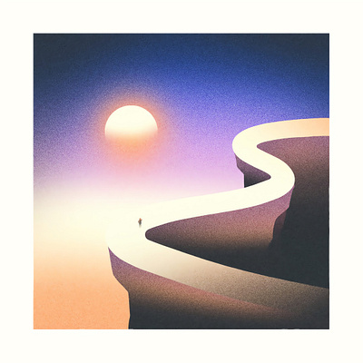 The path ahead astrology gradient illustration journey minimalism minimalist noise retro sky surreal texture ui illustration uiuix