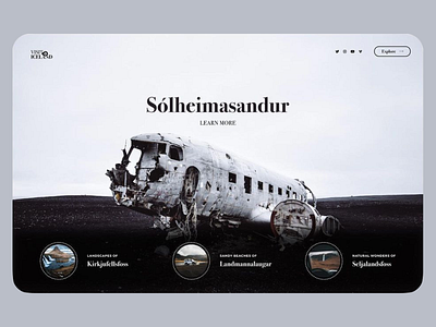 VISIT ICELAND Travel Website UI adventure tourism bold imagery clean layout elegant design hero section high contrast icelandic landscapes interactive ui minimal design modern typography nature exploration smooth navigation travel website ui design user engagement ux design ux ui visual storytelling web experience