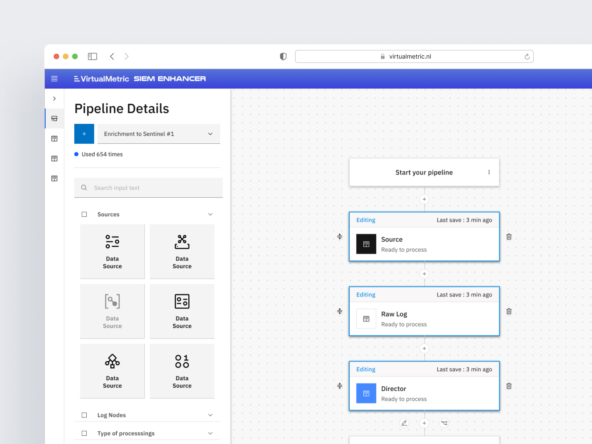 Example of Log transformation Pipeline - Design Exploration - SaaS
