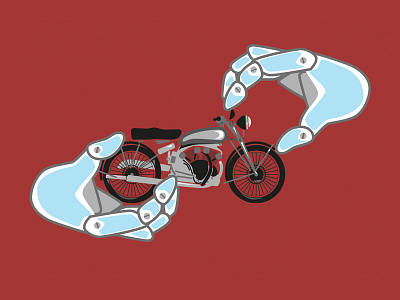 Man Made Machine or Not bike illustrator robot vector