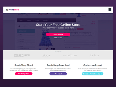 PrestaShop Home Page ecommerce prestashop