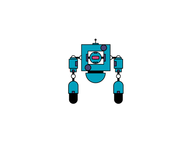 Robot #3 dance mecha mechanic robot droid illustration flat