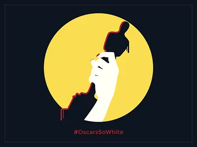 Oscars So White hand illustration oscar statuette vector visualcookies