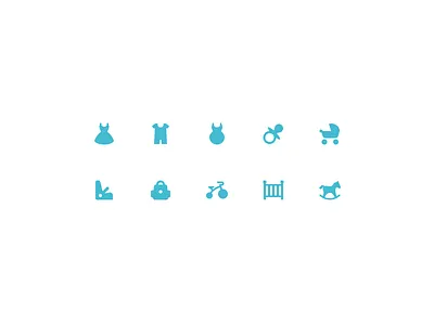 Icons babies baby bag bike categories children deiv dress kids stroller vinted