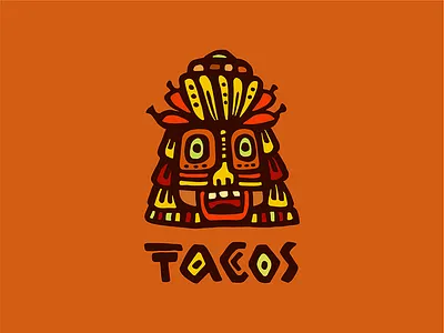 Tacos cafe cafe food hot logo logotype mexica tacos
