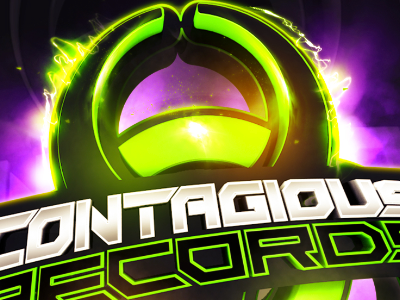 3d Logo for Contagious Records 3d colours electric green logo records render