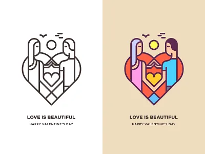Love Is Beautiful! icon line love valentine
