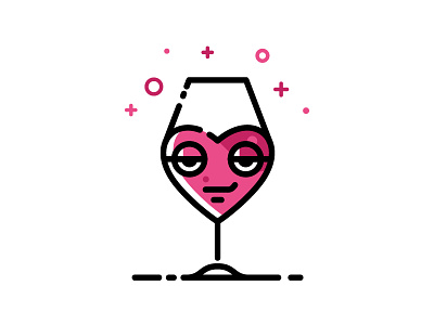 Be my Valenwine icon illustration line love stolz valentine wine