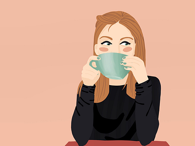 Coffee Shop bright coffee colourful digital illustration girl illustration stylised