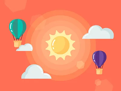 Good Day #1 ballon cloud day design flat good illustration light sky sun sunshine vector