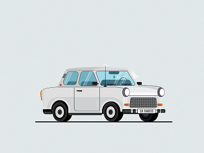 Trabant flat gray hipster icon isometric noise socialistic soviet trabant vector vintage