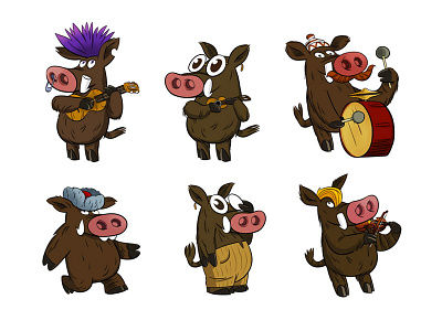 Kofola band boar characters kofola music wild