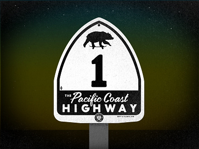 the Pacific Coast Highway 1 bear california pch rambling reading road trip script sign stars sunset vintage