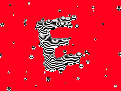 Letter E - Type Is Contagious 3d 3d type digital type ivan castro iván castro lettering letters op art optical art type typography