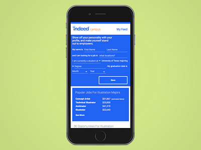 Campus 04 job job search profile promo student ui ux