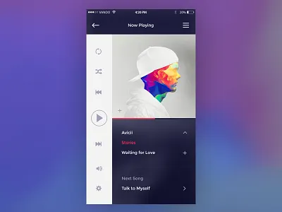009 Music Player UI 009 app audio daily modern music player ui
