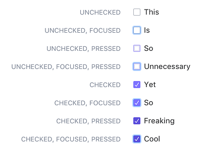 Checkboxes checkbox control focus focused pilot pilot x pressed san francisco selected toggle unselected