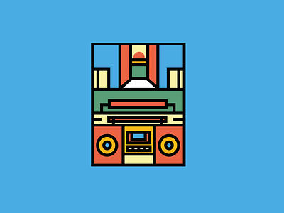 Boombox boombox ghettoblaster illustration monoline vintage