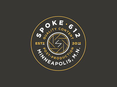 Spoke Badge badge branding clean emblem lines logo mark thin lines type