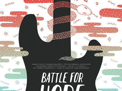 Battle of the Bands band poster clouds gig poster gradient illustration pattern pattern illustration serpent snake textile design