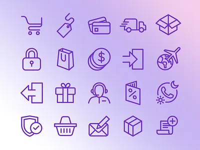 E-commerce Icon Set design ecommerce flat icon design icon set icons outline store uiux