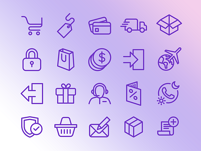 E-commerce Icon Set design ecommerce flat icon design icon set icons outline store uiux