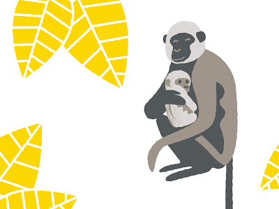 Monkeys illustration brown illustration minimalist monkeys yellow
