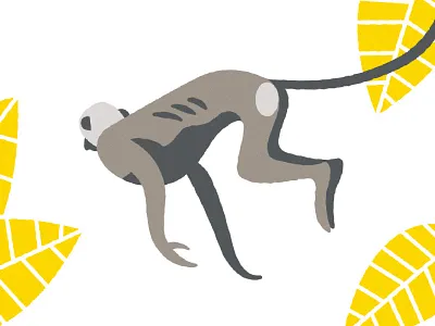 Monkey illustration brown illustration minimalist monkeys yellow