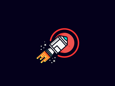 Space Rocket brand icon outline space spaceship startup ui ux