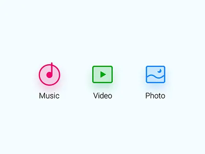 Icon Set clean dailyui icon media music photo video