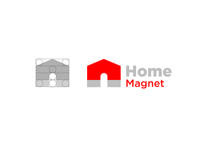 Home Magnet concept design estate home logo magnet real