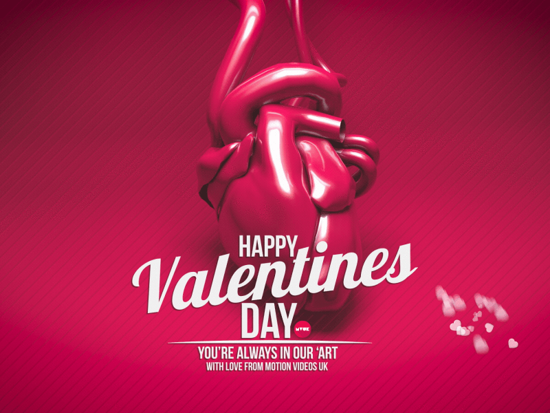 Happy Valentines Day - You're Always In Our 'Art 3d after effects animation c4d particles valentines day