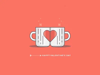 Happy Valentine's Day artwork design flat graphic happy simple story valentine