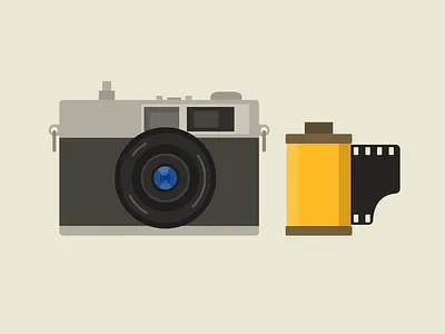 Camera camera film illustrator lens oldschool retro vector vintage