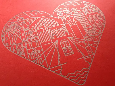 Billiterstudio Queencitylove Lo geometry illustration letterpress