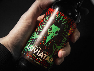 HIISI Loviatar // close-up beer character hiisi illustration label design loviatar