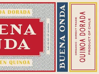 Buena Onda buena onda chile decorative label navy pattern quinoa red spanish vintage