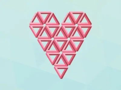 Penrose Heart heart penrose triangle valentine