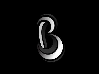 B! b brushtype depth gradients grayscale letter letters type typography