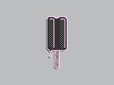 Helado 3 concept dark halftone helado illustration popsicle stroke style texture