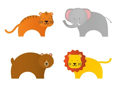 Jungle Animals animals illustration jungle kids print vector