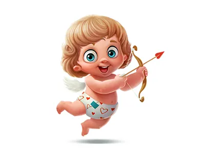 Cupid gift (for vk.com) angel arrow baby bow cupid flight gift happiness joy kuryatnikov love valentines day