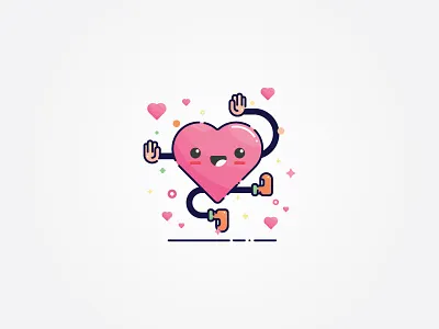 Happy Hearts Day heart illustration minimal valentine
