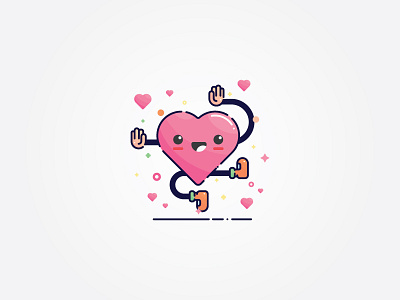 Happy Hearts Day heart illustration minimal valentine