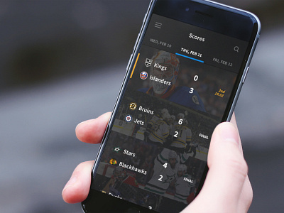 NHL App Scores app ice hockey ios iphone mobile nhl sports ui ux